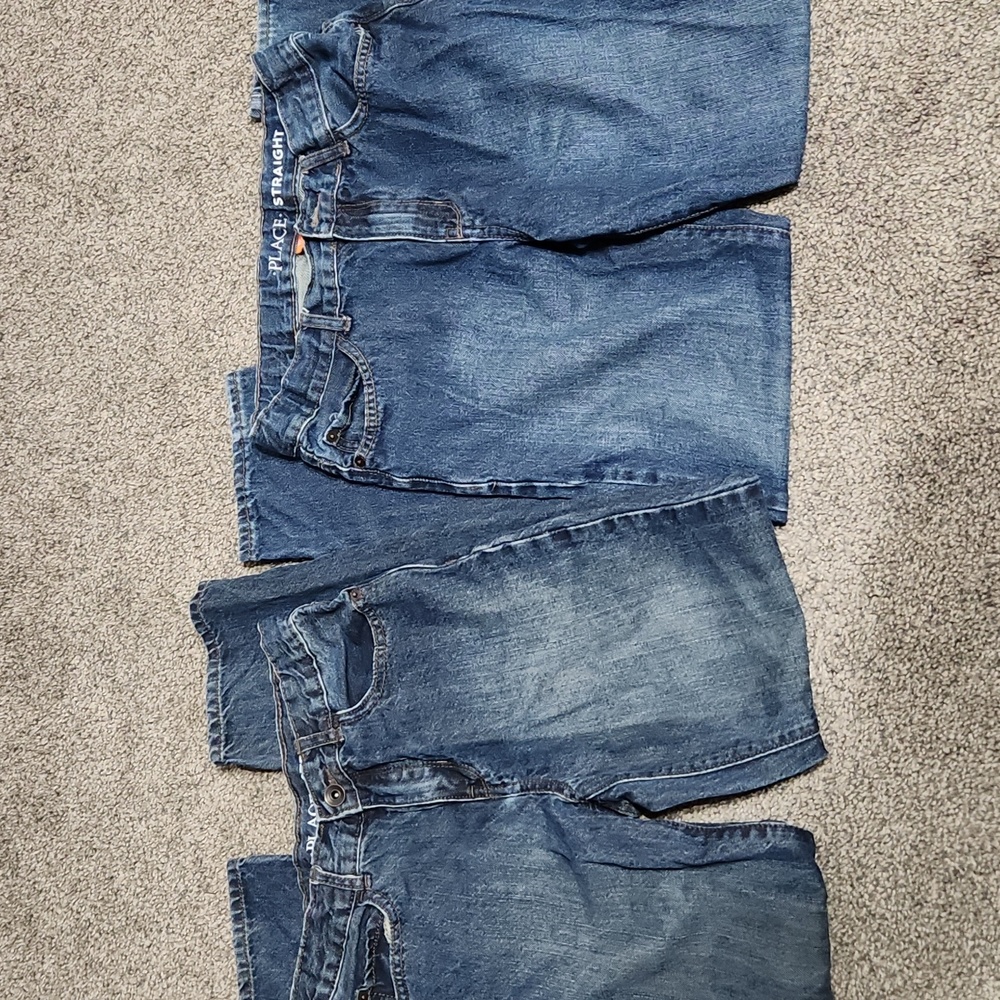 Two pairs boys size 12 straight leg jeans